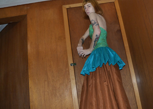 dupioni silk cocktail dress S