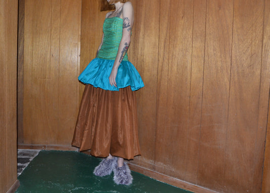 dupioni silk cocktail dress S