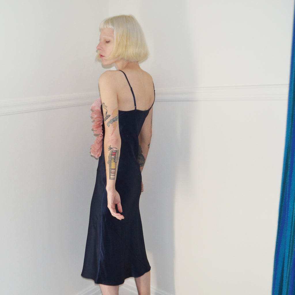 golden retriever silk slip dress, size 0