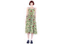 damask print midi dress