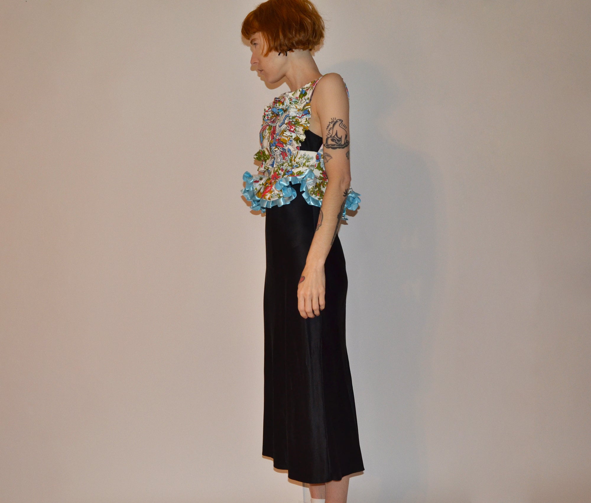 ruffle heart toile blouse OS
