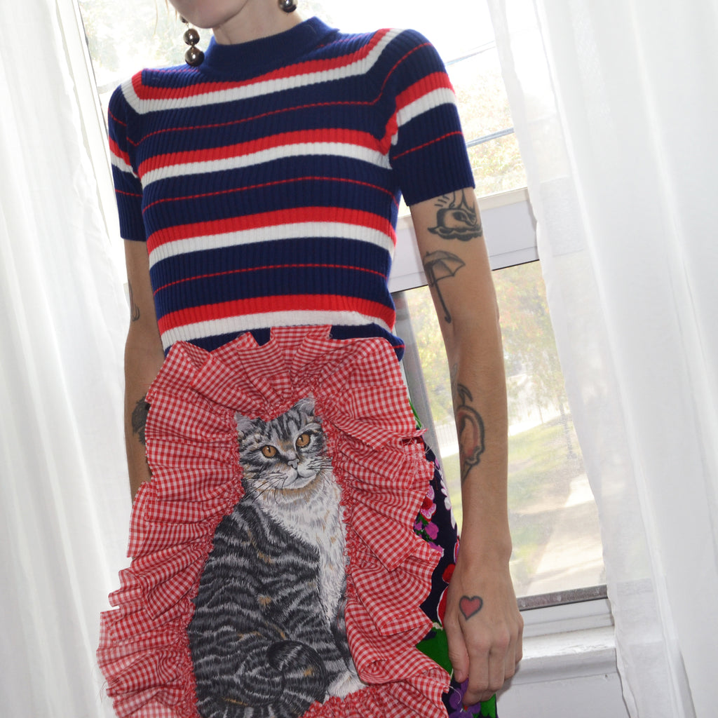 tabby cat miniskirt, size 10