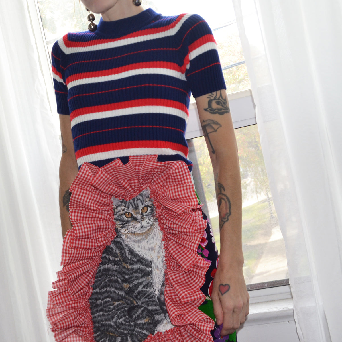 tabby cat miniskirt, size 10