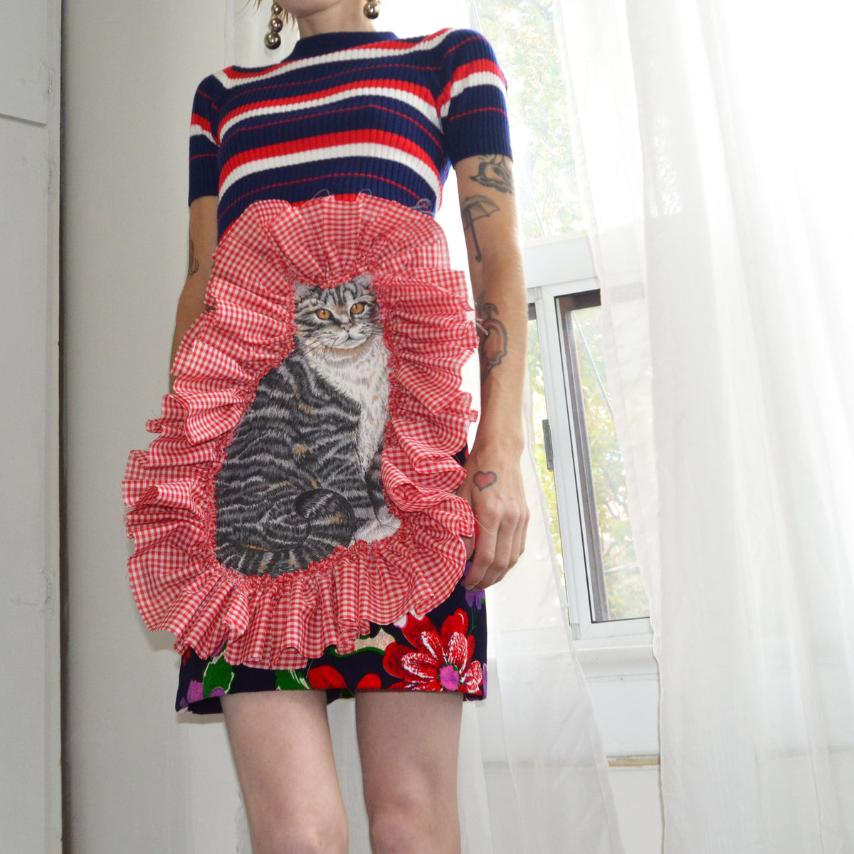 tabby cat miniskirt, size 10