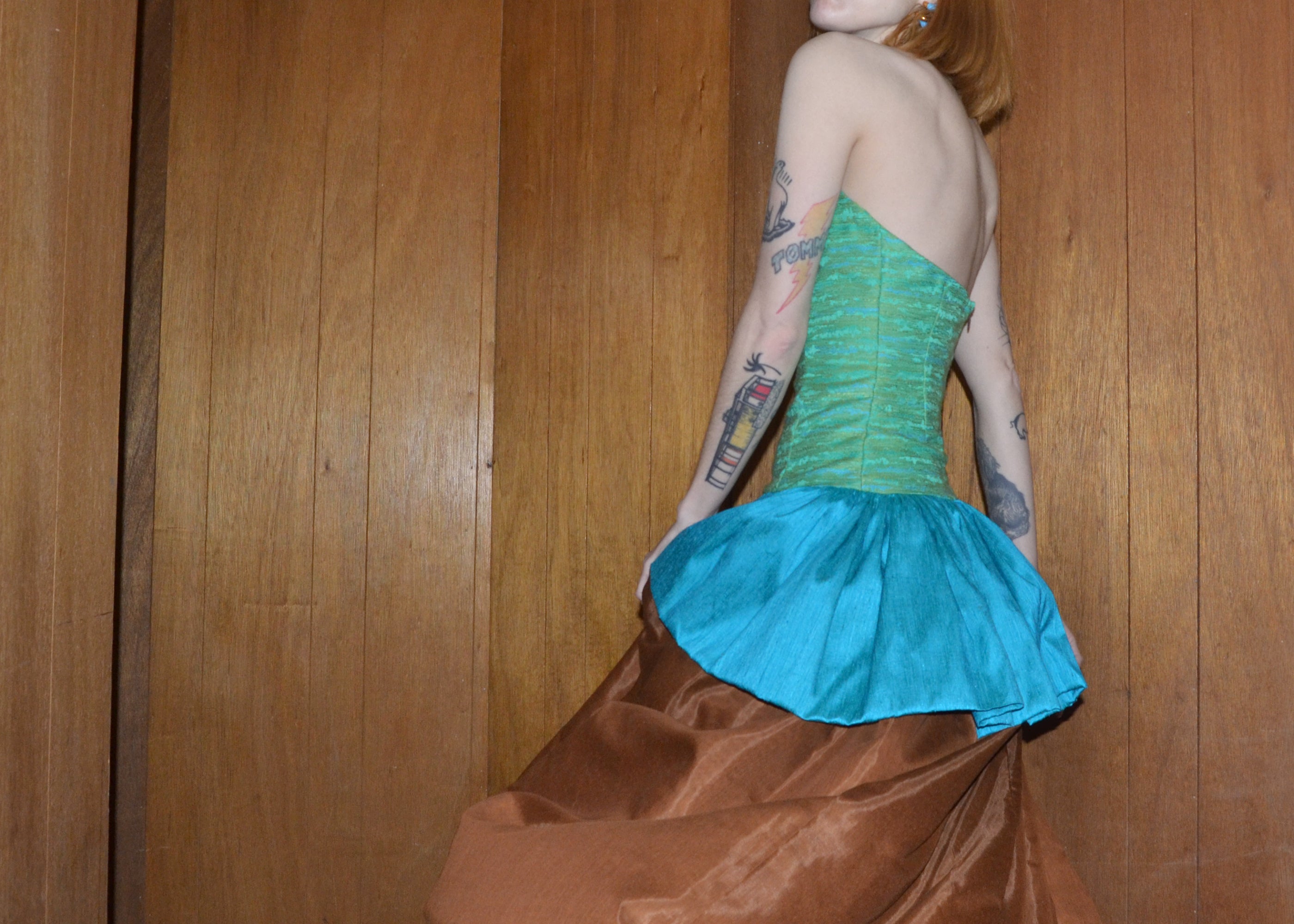 dupioni silk cocktail dress S