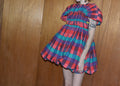 plaid pouf mini dress XS