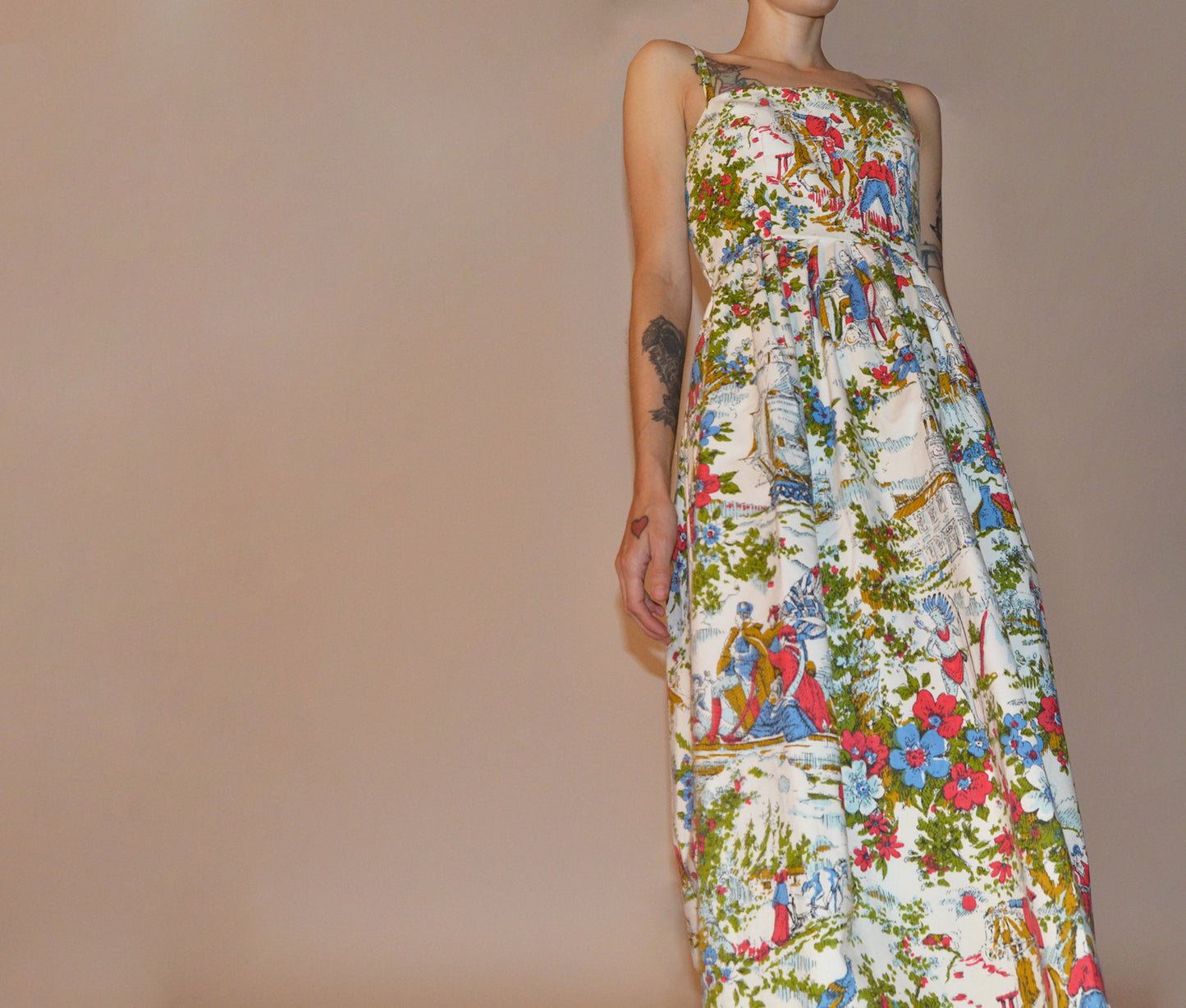 multicolour toile midi dress XS