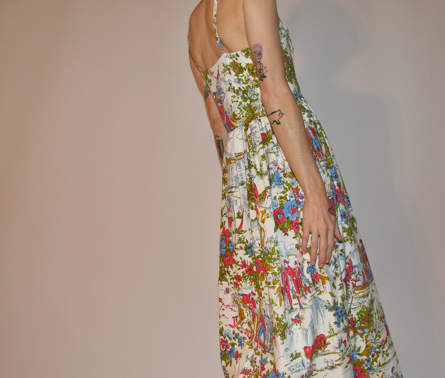 multicolour toile midi dress XS